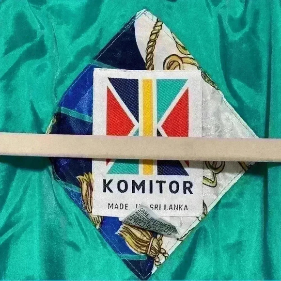 Vintage Komitor Jacket Women 18/20 Green Purple Mid Length Coat 80s,90s - Picture 7 of 15